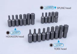 PROMOCJA - ZESTAW BITÓW 10mm 44cz. HEX 4 - 12mm, TORX T20 - T60, SPLINE M - M12, KASETA King Tony 1044CQ