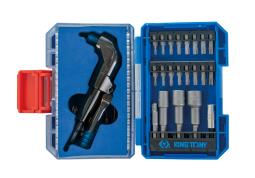 PROMOCJA-ZESTAW BITÓW DO WKRĘTARKI 1/4" 45cz. BITY HEX. TORX. PH. PZ. PŁASKIE. NASADOWE. KWADRAT. WIERTŁA. UCHWYTY King Tony 1045MR01-EB