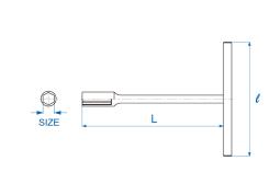 KLUCZ NASADOWY "T" Z NASADKĄ DŁUGĄ 7mm 120/190mm, CHROM King Tony 118407M