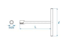 KLUCZ NASADOWY "T" 8mm 200/250mm, CHROM  King Tony 118508M