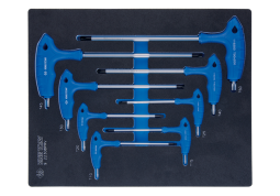 PROMOCJA - ZESTAW IMBUSÓW Z UCHWYTEM "L" 8szt. TORX / TORX Z OTWOREM T10 - T50, WKŁAD Z PIANKI EVA DO WÓZKA King Tony 9-22308PRV