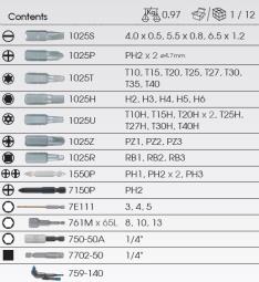 PROMOCJA-ZESTAW BITÓW DO WKRĘTARKI 1/4" 45cz. BITY HEX. TORX. PH. PZ. PŁASKIE. NASADOWE. KWADRAT. WIERTŁA. UCHWYTY King Tony 1045MR01-EB