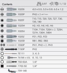 PROMOCJA - ZESTAW BITÓW DO WKRĘTARKI 1/4" 45cz., BITY HEX, TORX, PH, PZ, PŁASKIE, NASADOWE, KWADRAT, WIERTŁA, UCHWYTY King Tony 1045MR01-EB