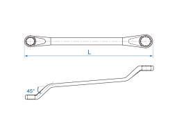 KLUCZ OCZKOWY ODGIĘTY 45° 8 x 10mm  King Tony 19600810