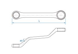 KLUCZ OCZKOWY ODGIĘTY 45° MINI 150MM 18 x 19mm King Tony 19611819