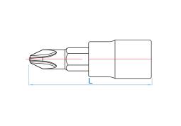 NASADKA 1/4" Z KOŃCÓWKĄ KRZYŻAKOWĄ No.3 x 37mm PH3 King Tony 203103