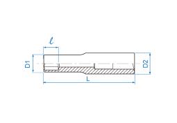 NASADKA DŁUGA GWIAZDKOWA 1/4" E-TORX E8 x 50mm, Cr-V King Tony 227508M