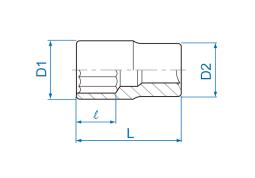 NASADKA 1/4" 10mm x 24mm, 8-kąt. Cr-V King Tony 231010M