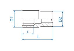 NASADKA 1/4" CALOWA 5/16" x 24mm, 8-kąt. Cr-V King Tony 231010S