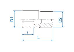 NASADKA 1/4" CALOWA 3/8" x 24mm, 8-kąt. Cr-V King Tony 231012S