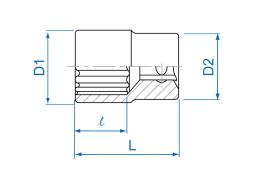 NASADKA KRÓTKA 1/4" 4.5mm x 24mm, 12-kąt. Cr-V King Tony 233045M