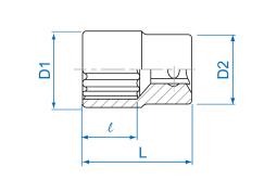 NASADKA KRÓTKA 1/4" 1/4" x 24mm, 12-kąt. Cr-V King Tony 233008S