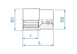 NASADKA KRÓTKA 1/4" 15/32" x 24mm, 12-kąt. Cr-V King Tony 233015S