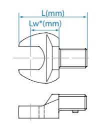 GŁOWICA DO KLUCZA DYNAMOMETRYCZNEGO 9x12mm Z KLUCZEM PŁASKIM 7mm King Tony 34501107M