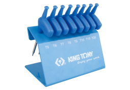 ZESTAW IMBUSÓW Z UCHWYTEM "L" 8szt. 1163A - TORX T5 - T20, STOJAK King Tony 24308PR