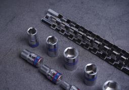 PROMOCJA-ZESTAW NASADEK 1/4" 9cz. KRÓTKIE, 6-kąt. 4 - 13mm, SZYNA King Tony 2509MR