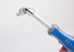 ZESTAW NASADEK 1/4" 24cz. KRÓTKIE, 6-kąt. 4 - 14mm, Z AKCESORIAMI, CHROM, KASETA Z TWORZYWA King Tony 2524MRV