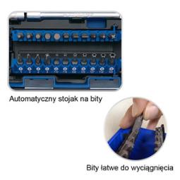 ZESTAW NARZĘDZI 1/4" 39cz. NASADKI KRÓTKIE, 6-kąt. 5 - 14mm + BITY, Z GRZECHOTKĄ I AKCESORIAMI King Tony 2539MR01-AM