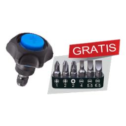 PROMOCJA - MINI GRZECHOTKA RĘCZNA 48 ZĘBÓW Z UCHWYTEM DO BITÓW 1/4" PLUS ZESTAW BITÓW 6 SZT. King Tony 2746P