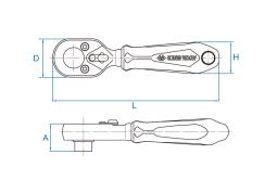 GRZECHOTKA MINI 1/4" 72 ZĘBY Z UCHWYTEM DO BITÓW 1/4" 108mm UCHWYT GUMOWY King Tony 276A-04G