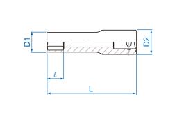 NASADKA DŁUGA CIENKOŚCIENNA 3/8" 12mm x 65mm 6-kąt, DO ŚWIEC ŻAROWYCH, CHROM  King Tony 321512M