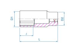 NASADKA DŁUGA 3/8" 15mm x 63mm 12-kąt Cr-V King Tony 323015M