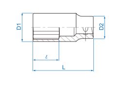 NASADKA DŁUGA 3/8" 11mm x 63mm 6-kąt Cr-V King Tony 323511M