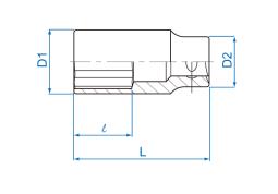 NASADKA DŁUGA 3/8" 11mm x 63mm 6-kąt Cr-V King Tony 323511M