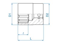 NASADKA KRÓTKA 3/8" 9mm x 27mm, 12-kąt. Cr-V King Tony 333009M