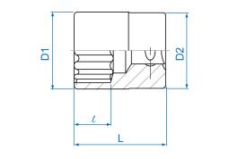 NASADKA KRÓTKA 3/8" CALOWA 1/2" x 27mm 12-kąt. Cr-V King Tony 333016S