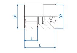 NASADKA KRÓTKA 3/8" CALOWA 19/32" x 29mm 6-kąt. Cr-v King Tony 333519S