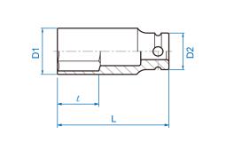 NASADKA DŁUGA UDAROWA 3/8" 12mm x 65mm, 6-kąt King Tony 343512M