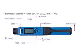 CYFROWY KLUCZ DYNAMOMETRYCZNY 3/8" 27 - 135Nm, 36 ZĘBÓW King Tony 34367-2AG