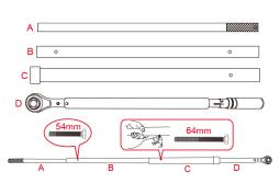 KLUCZ DYNAMOMETRYCZNY 1", 500 - 2500 Nm, MOLETOWANY UCHWYT King Tony 34862-3FF