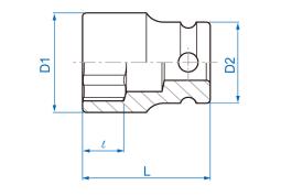 NASADKA UDAROWA 3/8" 8mm x 32mm, 6-kąt King Tony 353508M
