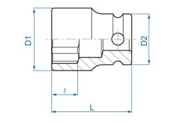 NASADKA UDAROWA 3/8" 10mm x 32mm, 6-kąt King Tony 353510M