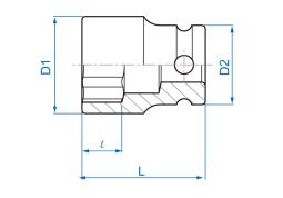 NASADKA UDAROWA 3/8" 1/4" x 32mm, 6-kąt King Tony 353508S