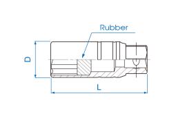 NASADKA DO ŚWIEC 3/8" 21mm x 68mm 6-kąt. WKŁADKA GUMOWA  King Tony 363521