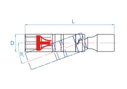 PRZEGUBOWA NASADKA DO ŚWIEC 3/8" 16mm x 162mm 12-kąt. WKŁADKA Z METALOWYM KLIPSEM King Tony 365016B