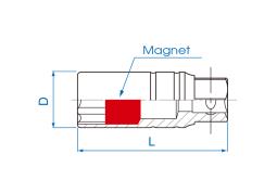 NASADKA DO ŚWIEC 3/8" 21mm x 68mm 12-kąt. WKŁADKA MAGNETYCZNA King Tony 366021