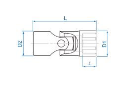 NASADKA KRÓTKA Z PRZEGUBEM 3/8" 15mm x 49,5mm, 12-kąt, CHROM King Tony 375015M