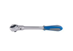 PROMOCJA-GRZECHOTKA 3/8" Z RUCHOMĄ GŁOWICĄ 72 ZĘBY. Z PRZYCISKIEM. 235mm. UCHWYT GUMOWY King Tony 3752-09G