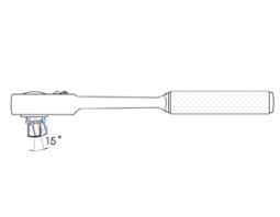 GRZECHOTKA UCHYLNA 3/8" 32 ZĘBY 200mm UCHWYT MOLETOWANY, BLOKADA King Tony 3774-08F