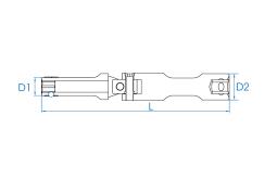 NASADKA Z PRZEGUBEM 3/8" 8mm x 120mm, DO ŚWIEC ŻAROWYCH, CHROM King Tony 378508M