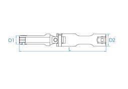 NASADKA Z PRZEGUBEM 3/8" 16mm x 120mm, DO ŚWIEC ŻAROWYCH, CHROM King Tony 378516M