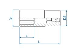 NASADKA DŁUGA 1/2" 28mm x 77mm 12-kąt Cr-V King Tony 423028M