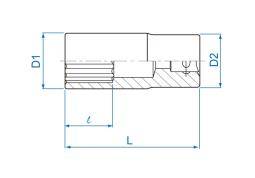 NASADKA DŁUGA 1/2" CALOWA 3/8" x 77mm 12-kąt Cr-V King Tony 423012S