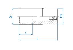 NASADKA DŁUGA 1/2" 25mm x 77mm 6-kąt Cr-V King Tony 423525M