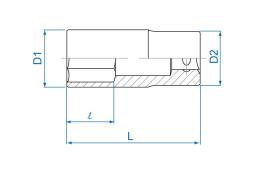 NASADKA DŁUGA 1/2" 1-1/2" x 77mm 6-kąt Cr-V King Tony 423548S