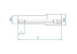 NASADKA DŁUGA 1/2" 8mm x 120mm 6-kąt Cr-V King Tony 425508M